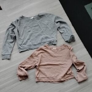 Bozzolo Waffle-Knit Tops -Gray And Mauve Taupe